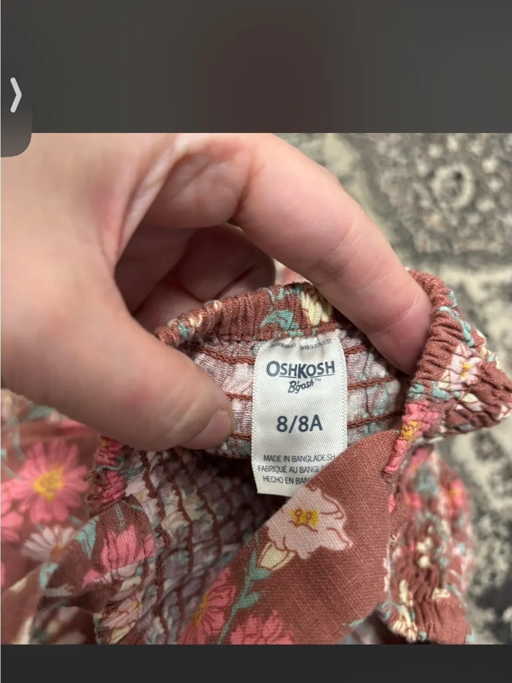 OshKosh B'gosh Rose Floral Smocked Jumpsuit